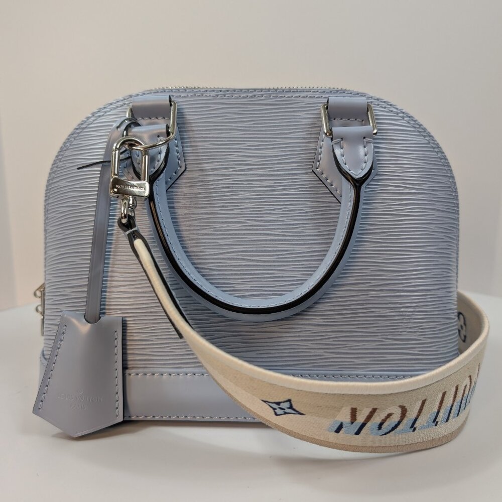 Louis Vuitton Alma BB Handbag in Blue Epi Leather with LV Strap - Picture 1 of 16